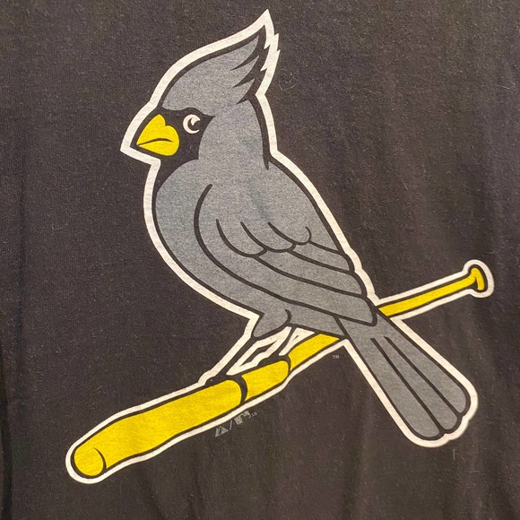 St. Louis Cardinals Baseball MLB Black Pop Team Tee Majestic Large - Picture 2 of 5